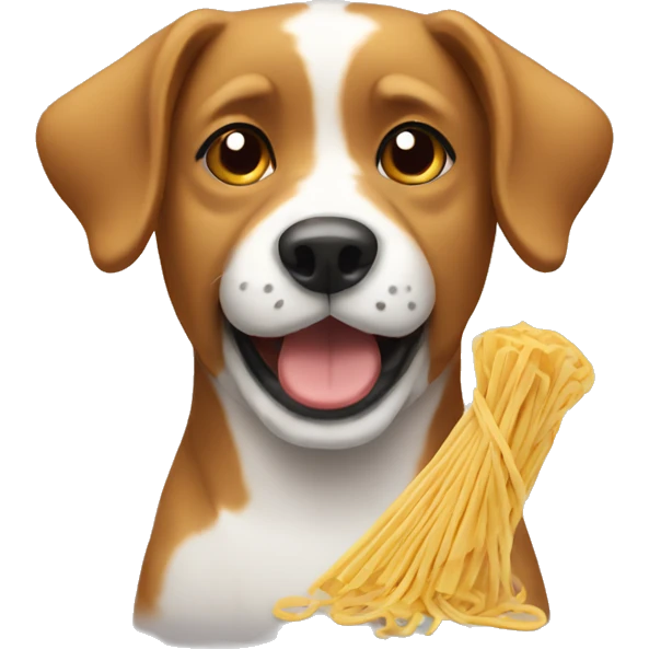 Dog with noodles  emoji