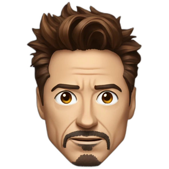 Iron man face with robert Downey jr emoji