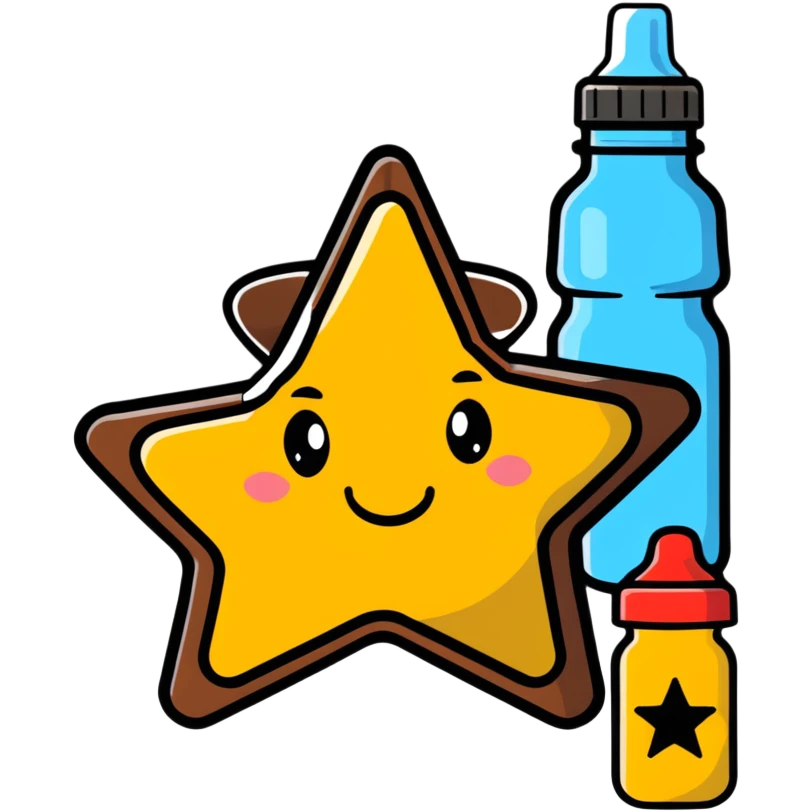 sheriff badge with star and baby feeding bottle in center emoji