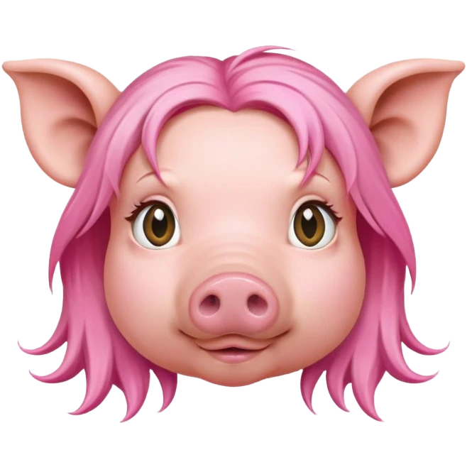 renaissance style pink spaghetti monalisa pig face portrait emoji