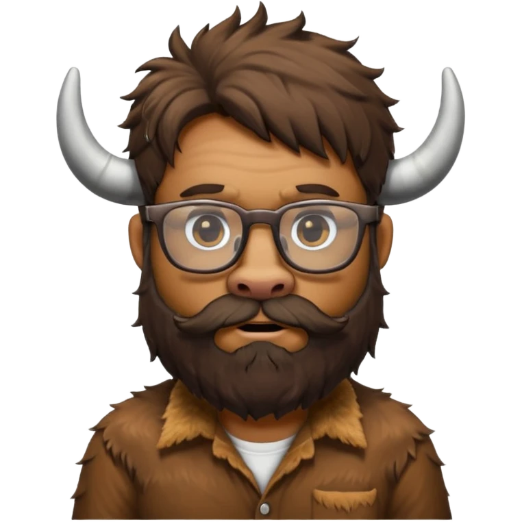 bearded buffalo with shirt and glasses emoji