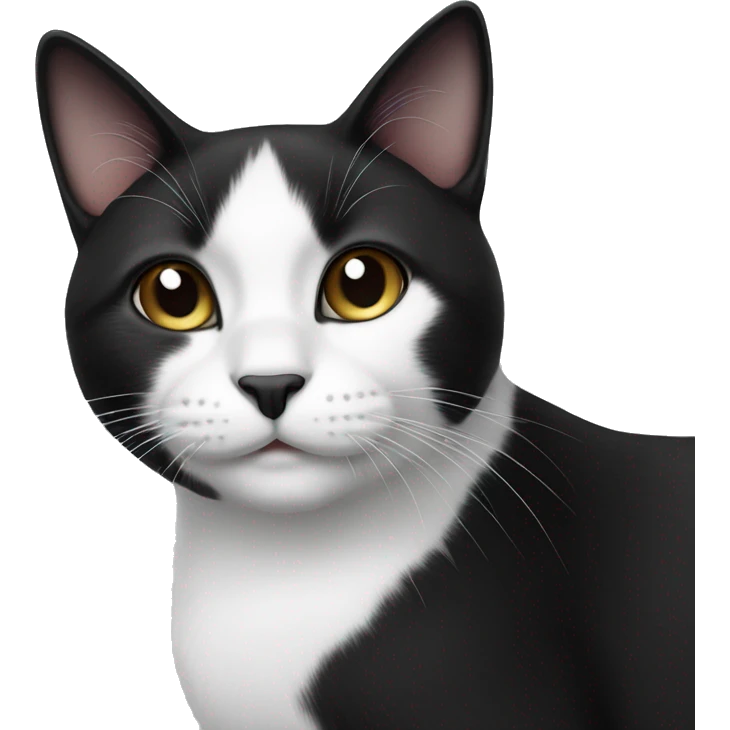 Cute black and white cat  emoji