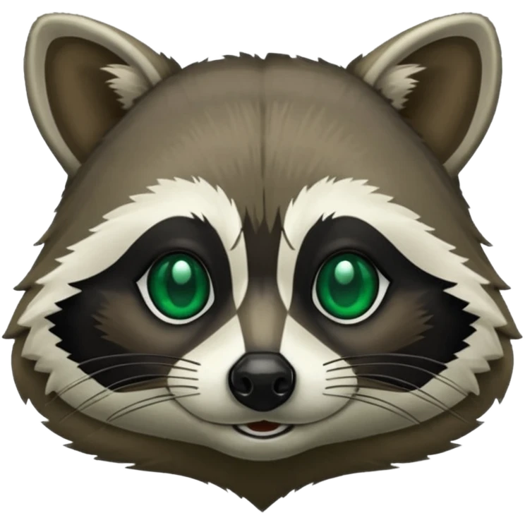 Emerald green racoon emoji