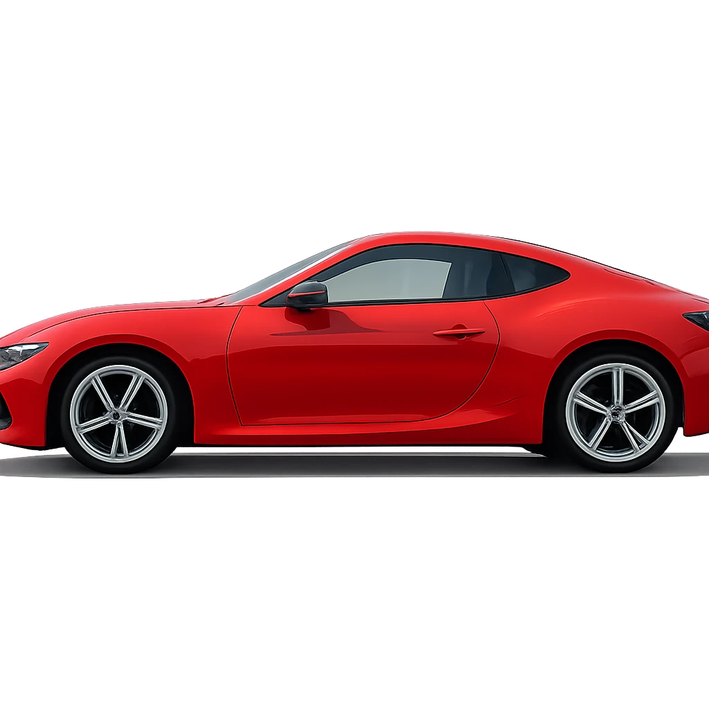 red sports car, parked in line emoji