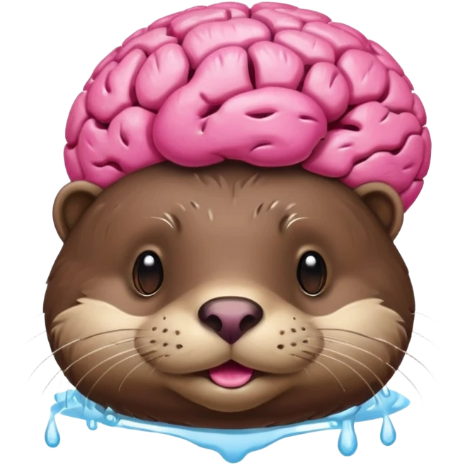 generate an otter with a very big  pink brain going out of the head emoji