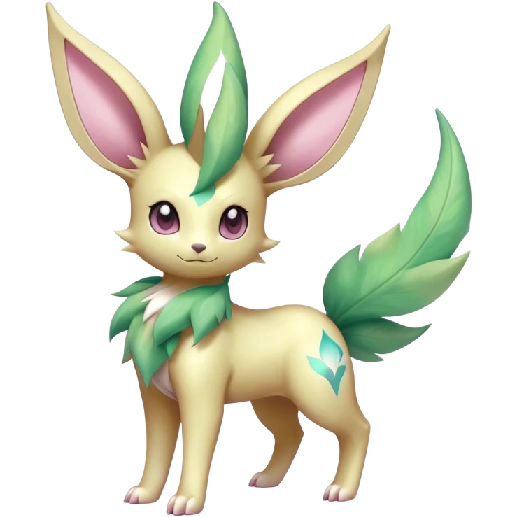 Shiny Cool Sparkly Cute Ethereal Leafeon-Sylveon-Nidorino-Fakemon-hybrid-fusion- full body emoji