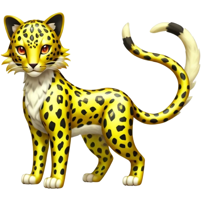 Shiny Elemental Exotic Colorful Epic Cool Tropical Liepard-Delcatty-Pokémon-Fakémon-hybrid-creature (full body) emoji