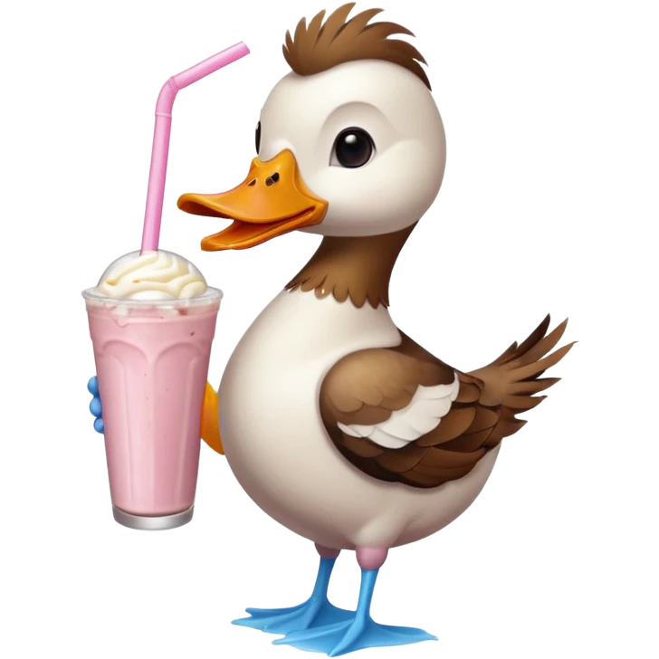 Duck drinking a milkshake  emoji