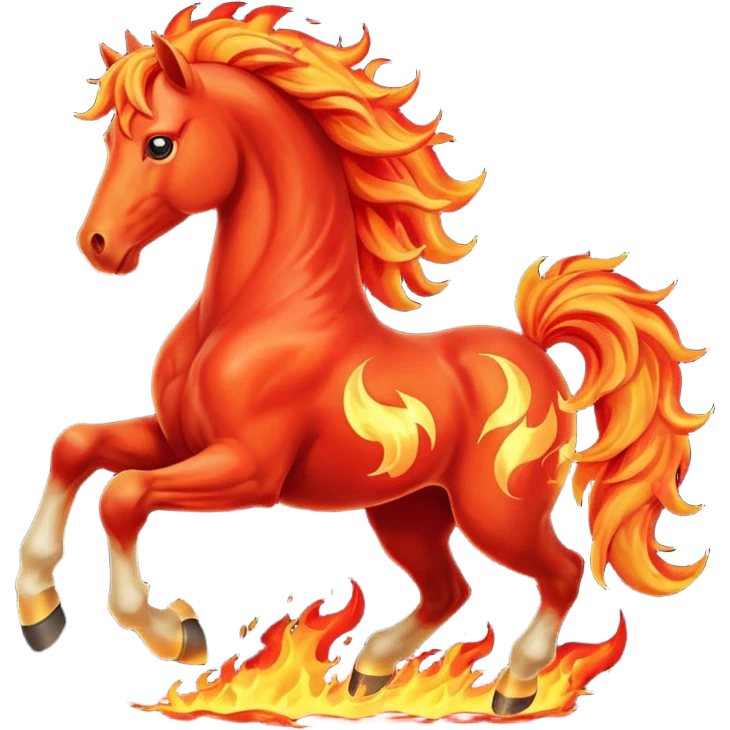 red fire horse emoji