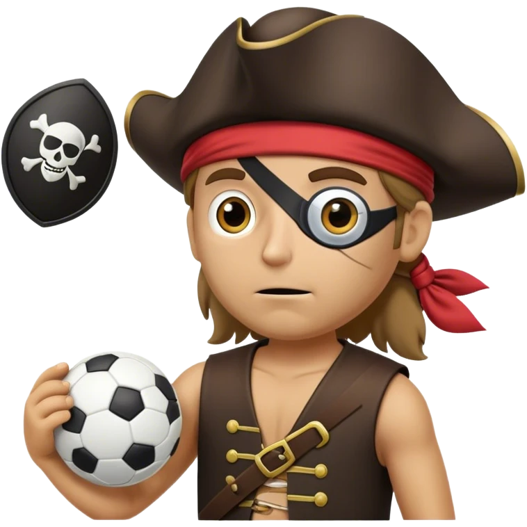 pirate watching soccer emoji