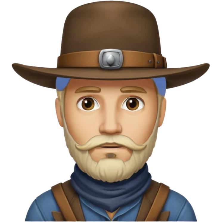 A blonde western man from America 1899 wild west with a hat and beard should look like a robber emoji