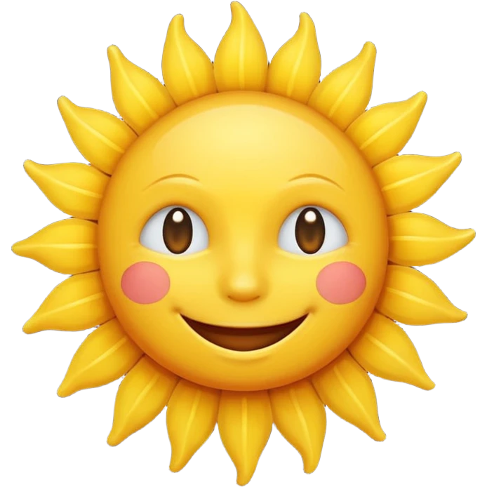 smiling sun emoji, simple and cheerful emoji