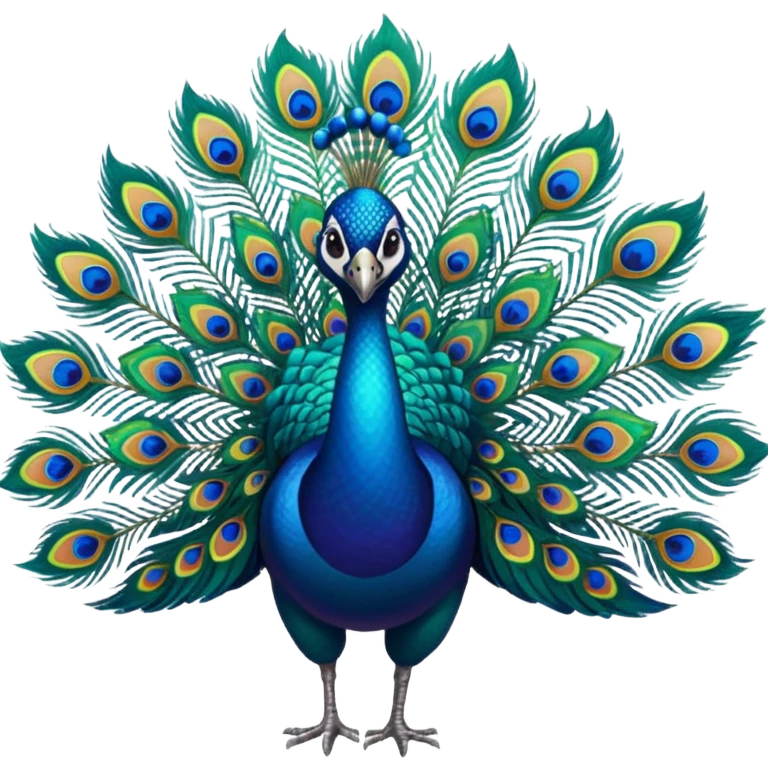 simple and colorful peacock emoji