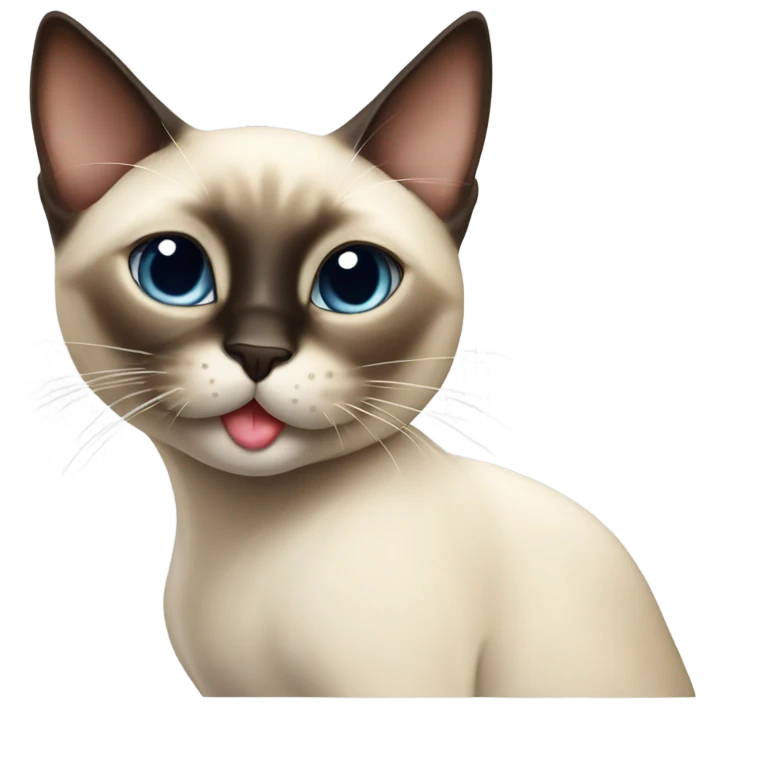Siamese cat winking and blowing kisses  emoji