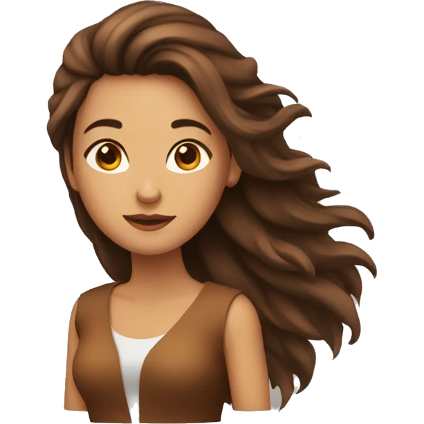 Una mujer enfadada con pelo marron  emoji