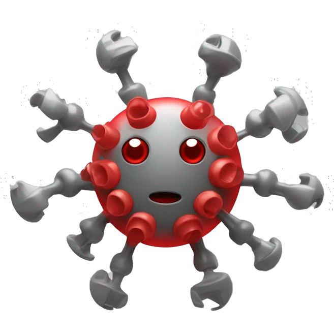 covid virus grey with red redrills emoji