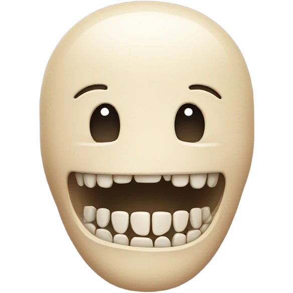Smiling face with bone in mouth emoji