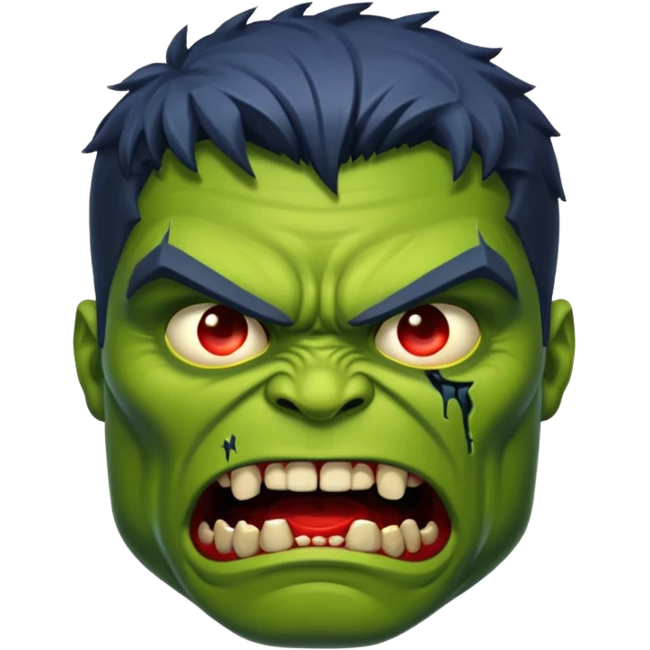 Zombie hulk face emoji
