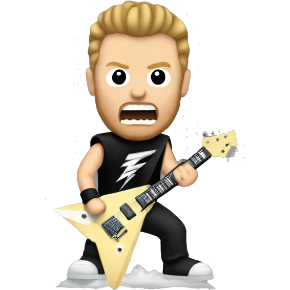 James Hetfield shredding a flying V emoji