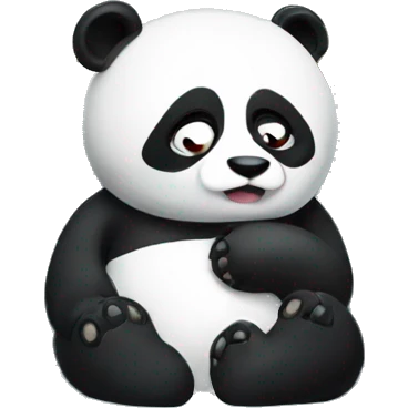 Panda with fever laying in bed being ill emoji