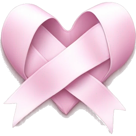 pink heart white ribbon emoji
