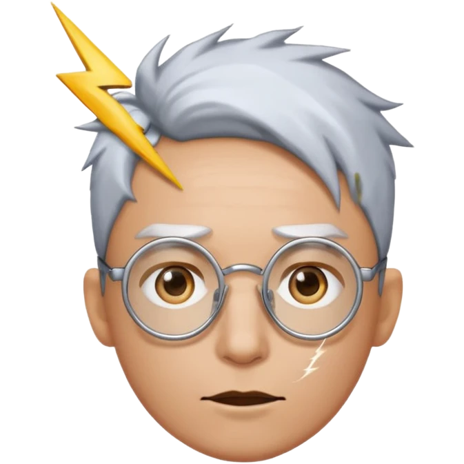 Circle glasses with the scar and without the face emoji