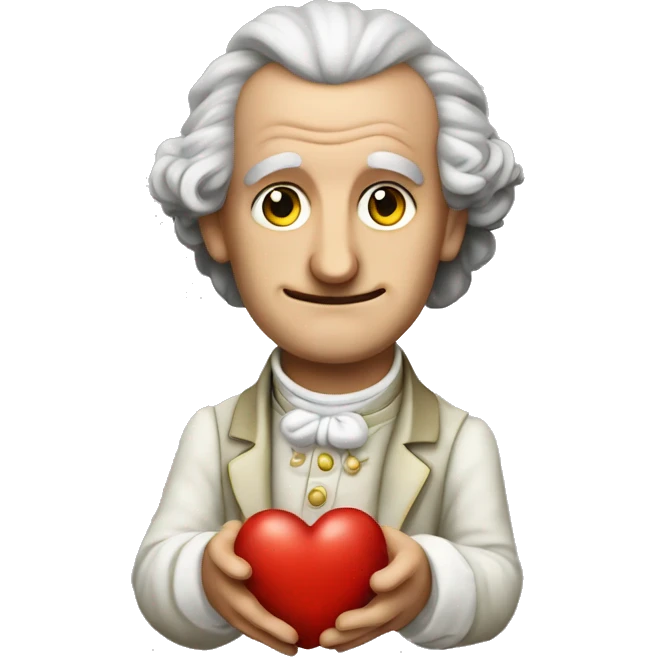 Goethe holds the heart in his hands emoji