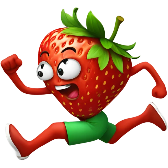 fit strawberry sprinting fast emoji