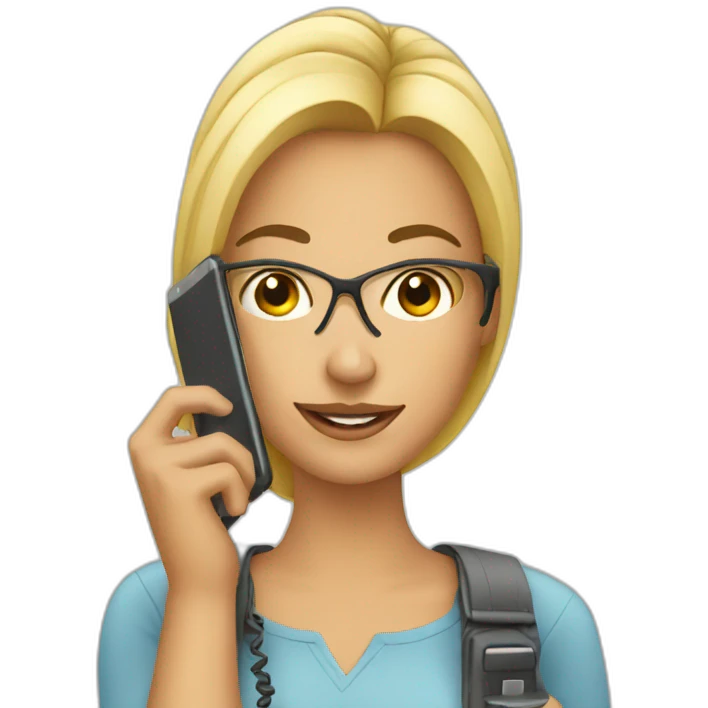 blogger with a phone emoji
