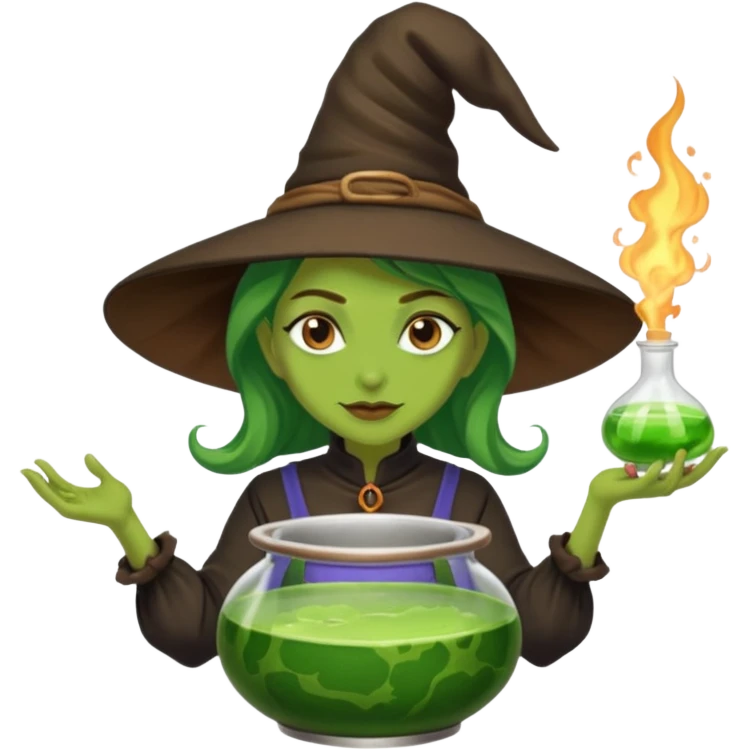 green witch cooking potion emoji