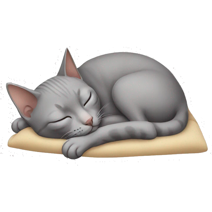 sleeping gray hairless cat emoji