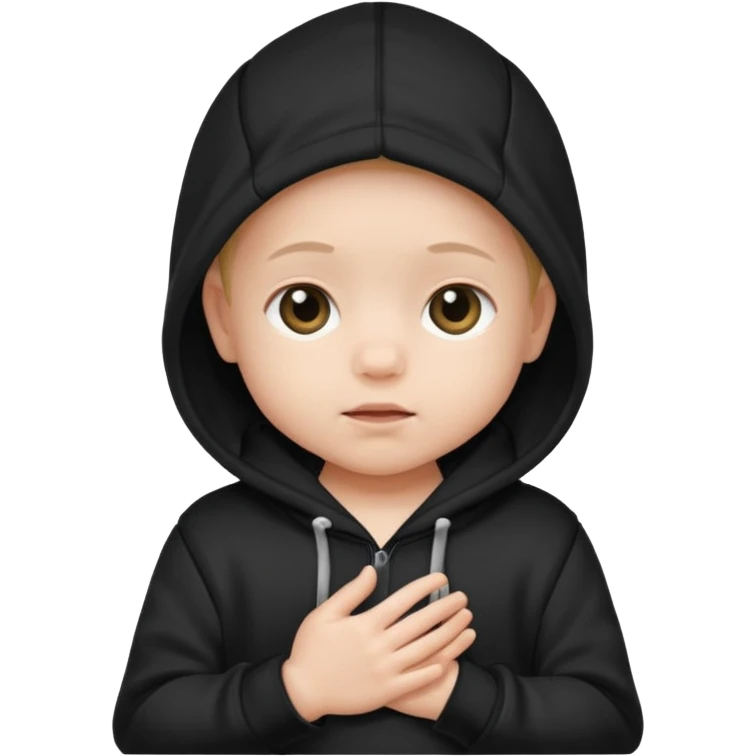 baby with black hoodie emoji