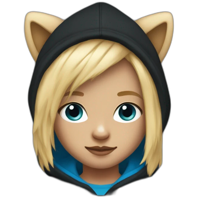 Kid with a black puma hoodie And blue shorts And blonde hair emoji