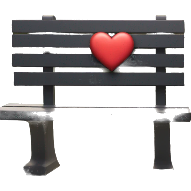 Hearts on a bench emoji