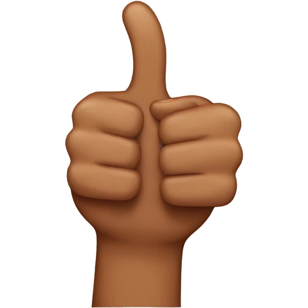 Brown thumbs up with manicure emoji