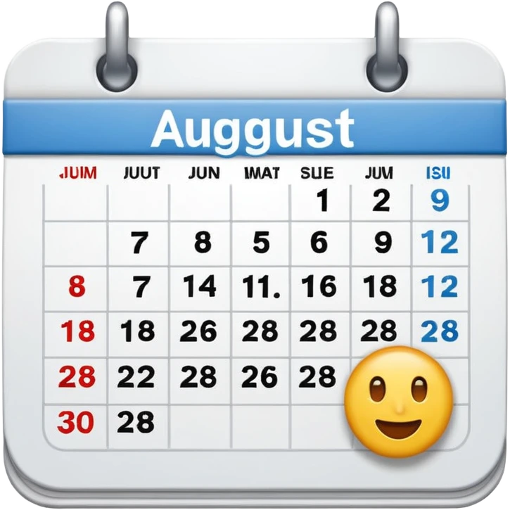 Emoji of calendar page for August 18 emoji