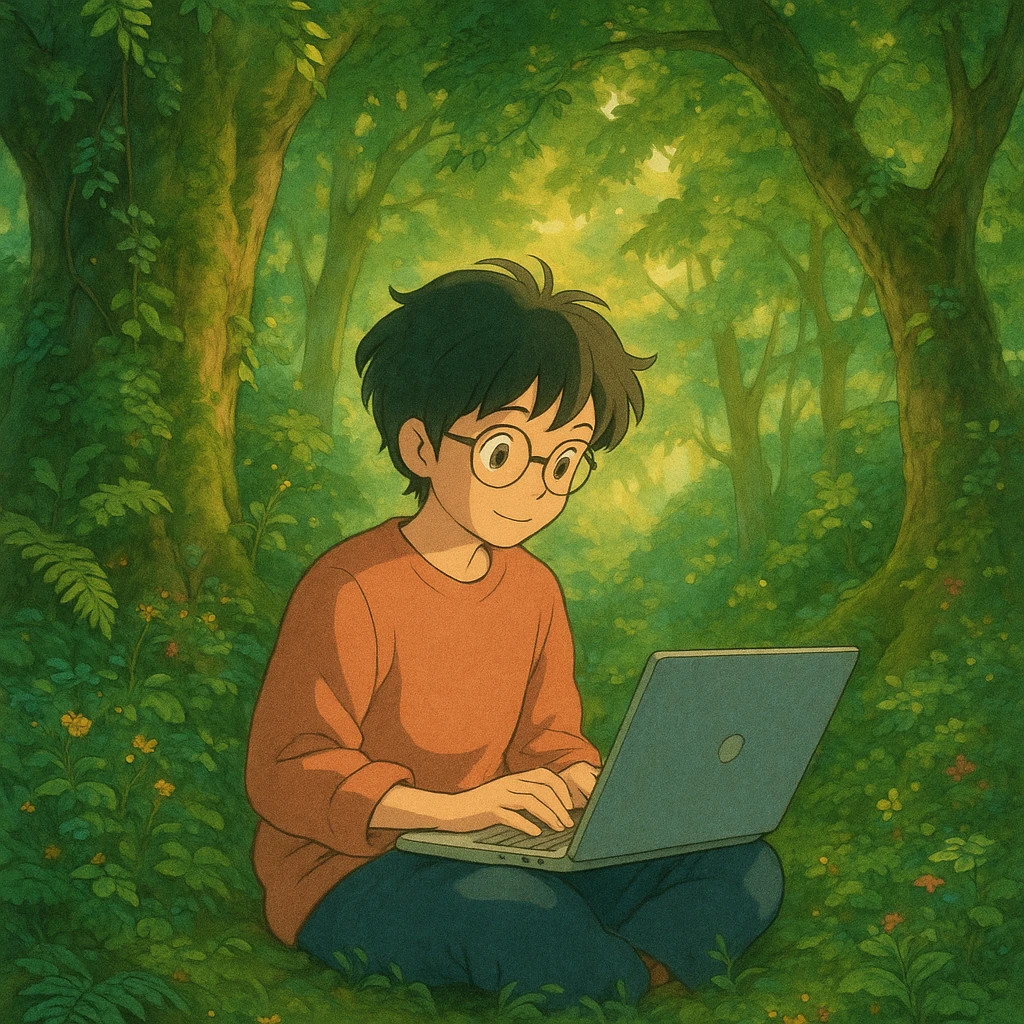 laptop, ghibli style emoji