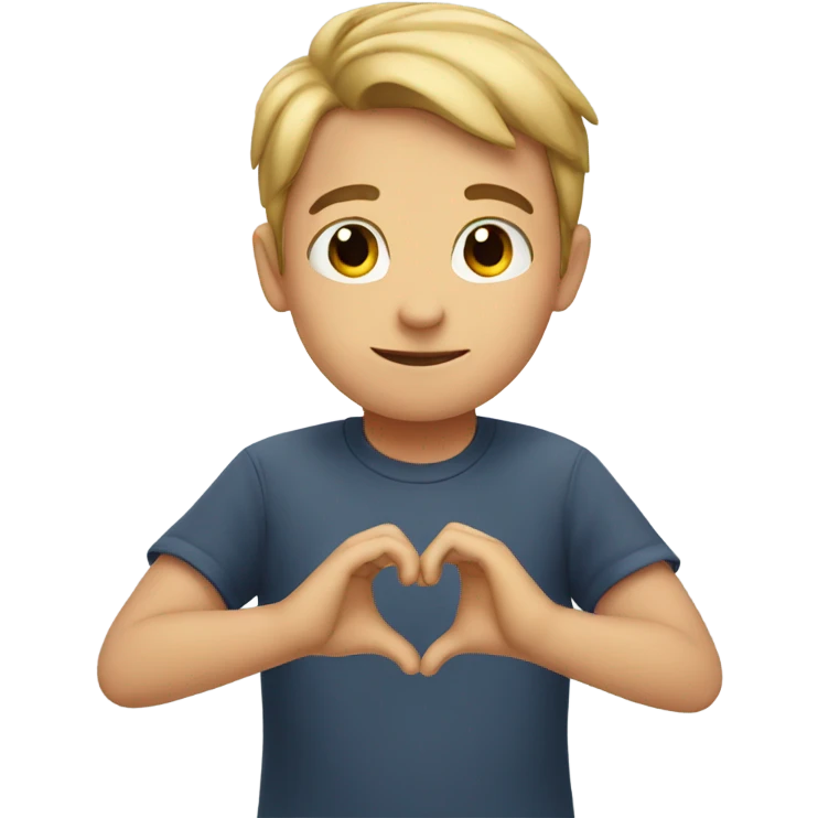boy making heart shape hands emoji