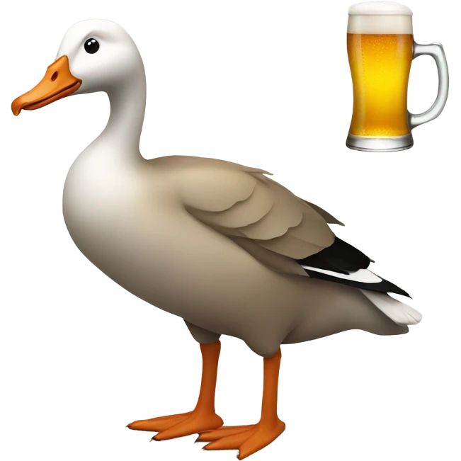 Goose drinking a beer emoji