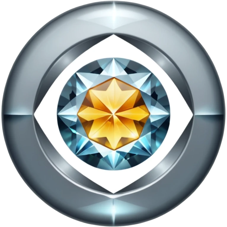 silver diamond that is transparent, glowing and spining emoji
