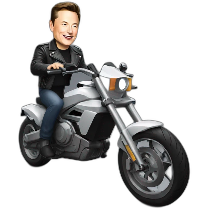Elon musk sur une moto emoji