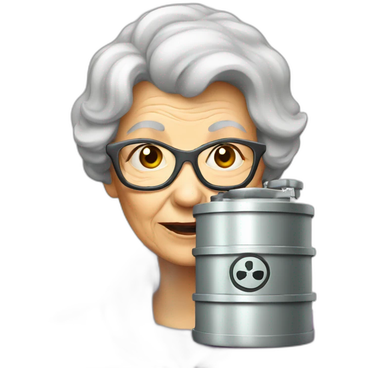 Old lady with nuclear reactor emoji