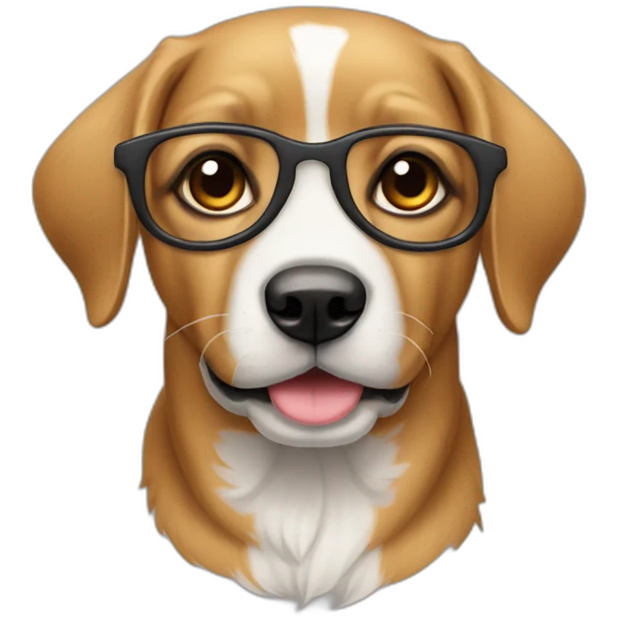 Cachorro com óculos emoji