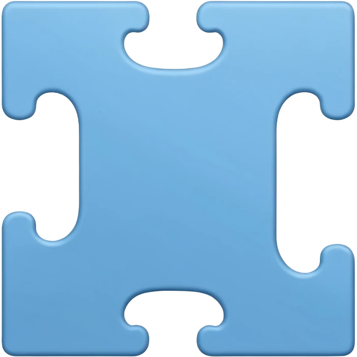 A Cambridge blue colored  piece of puzzle, half standing emoji