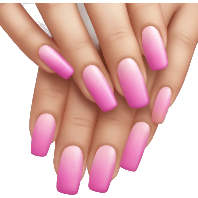 👍 pink long nails  happy hand emoji