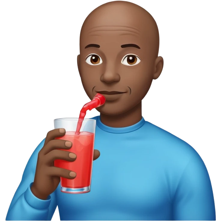 Black bald man drinking koolaid emoji