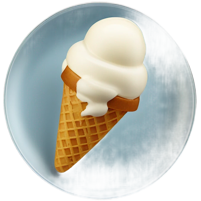 quenelle ice cream on a glass plate emoji