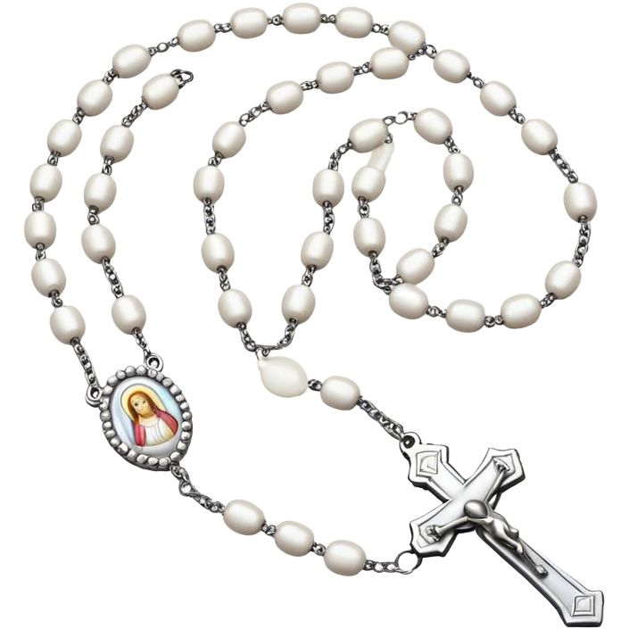 white rosary emoji
