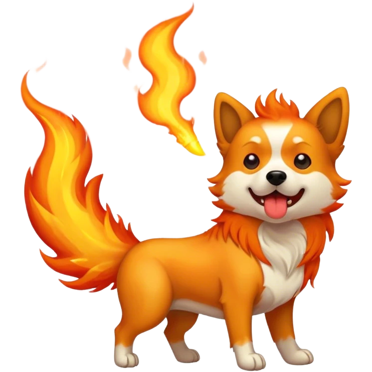 Dog breathing fire emoji