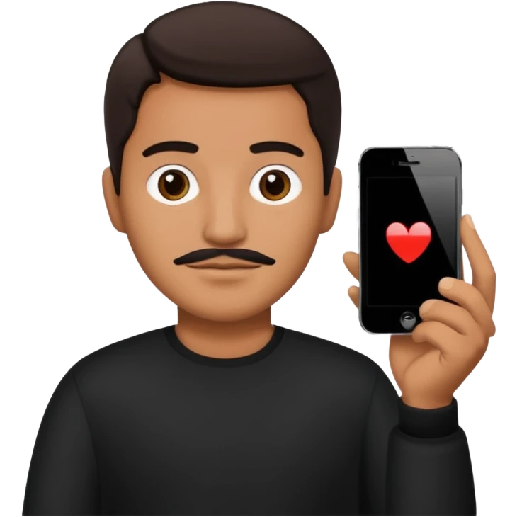 mexican man holding black iphone 15 emoji